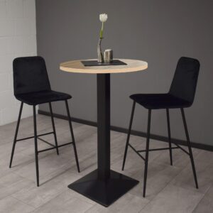 wohnli-moebel-suche-800001264091-1 TRESENTISCH rund Eleanore 70 cm schwarz matt/asteiche Metall 58aufmkessel Möbel > Tische > Bartische Braun