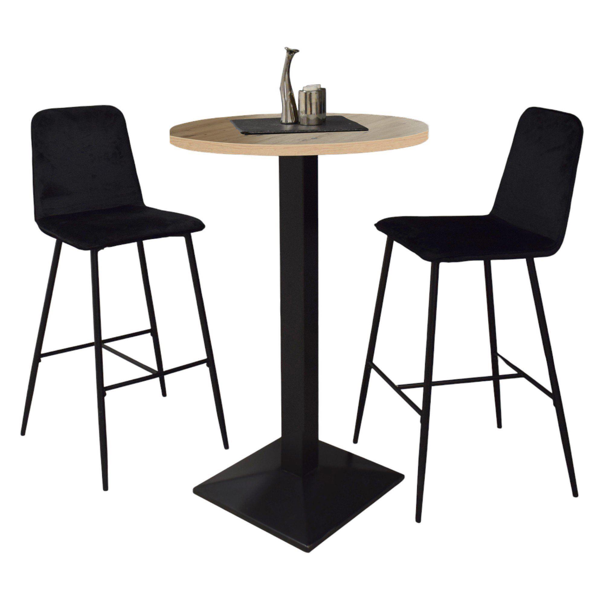 wohnli-moebel-suche-800001264091 Wohnli Möbelsuche - TRESENTISCH rund Eleanore 70 cm schwarz matt/asteiche