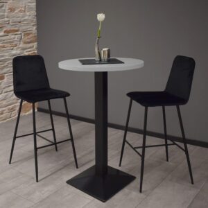 wohnli-moebel-suche-800001264095-1 TRESENTISCH rund Eleanore 70 cm schwarz matt/kreidegrau matt lack Metall 58aufmkessel Möbel > Tische > Bartische Grau