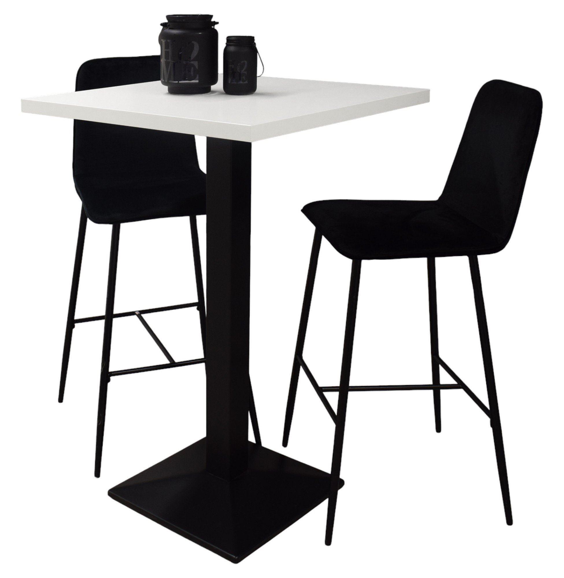 wohnli-moebel-suche-800001264106 Wohnli Möbelsuche - TRESENTISCH Elene 70x70x106 schwarz matt/weiß matt lack