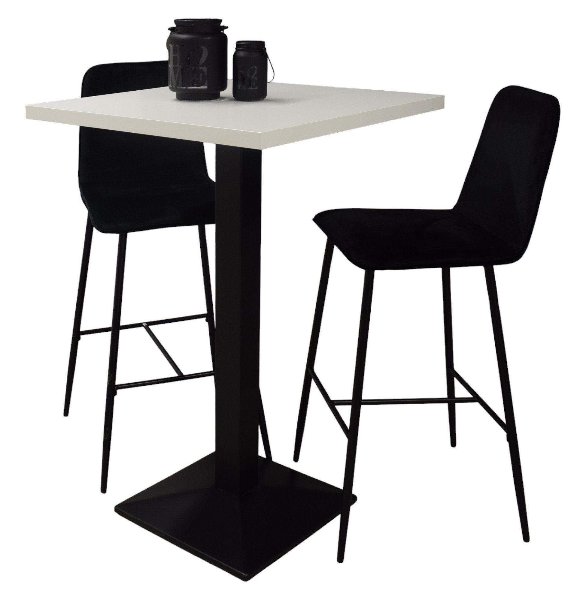 Wohnli Möbelsuche - TRESENTISCH Elene 70x70x106 schwarz matt/kreidegrau matt lack