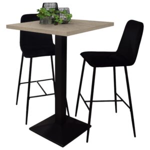 Wohnli Möbelsuche - TRESENTISCH Elene 70x70x106 schwarz matt/eiche sägerau