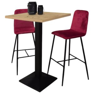 wohnli-moebel-suche-800001264116 Wohnli Möbelsuche - TRESENTISCH Elene 70x70x106 schwarz matt/asteiche