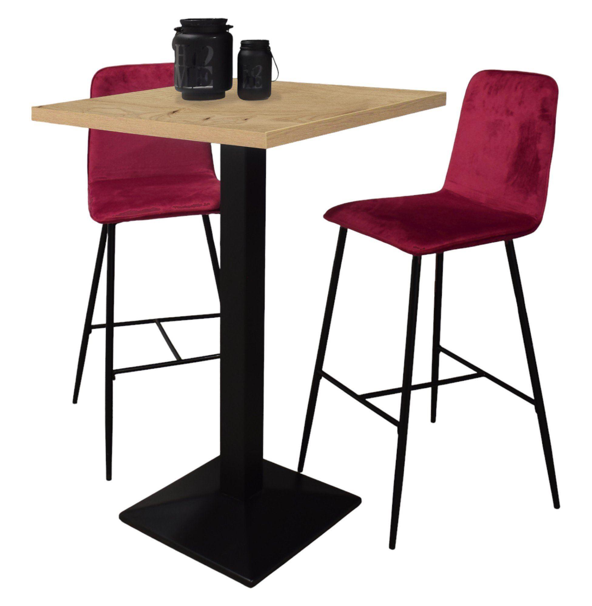wohnli-moebel-suche-800001264116 Wohnli Möbelsuche - TRESENTISCH Elene 70x70x106 schwarz matt/asteiche