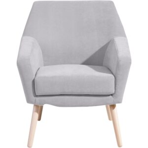 SESSEL Kachka Bezug Veloursstoff Buche natur / silber Kunststoff 58aufmkessel Möbel > Sessel > Polstersessel Grau