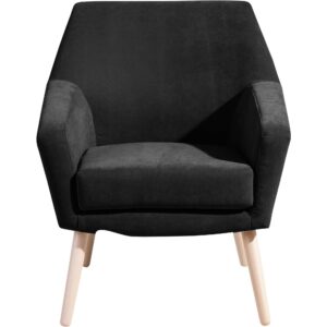 wohnli-moebel-suche-800001264121-1 SESSEL Kachka Bezug Veloursstoff Buche natur / schwarz Kunststoff 58aufmkessel Möbel > Sessel > Polstersessel Schwarz
