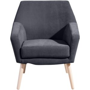 wohnli-moebel-suche-800001264123-1 SESSEL Kachka Bezug Veloursstoff Buche natur / anthrazit Kunststoff 58aufmkessel Möbel > Sessel > Polstersessel Anthrazit
