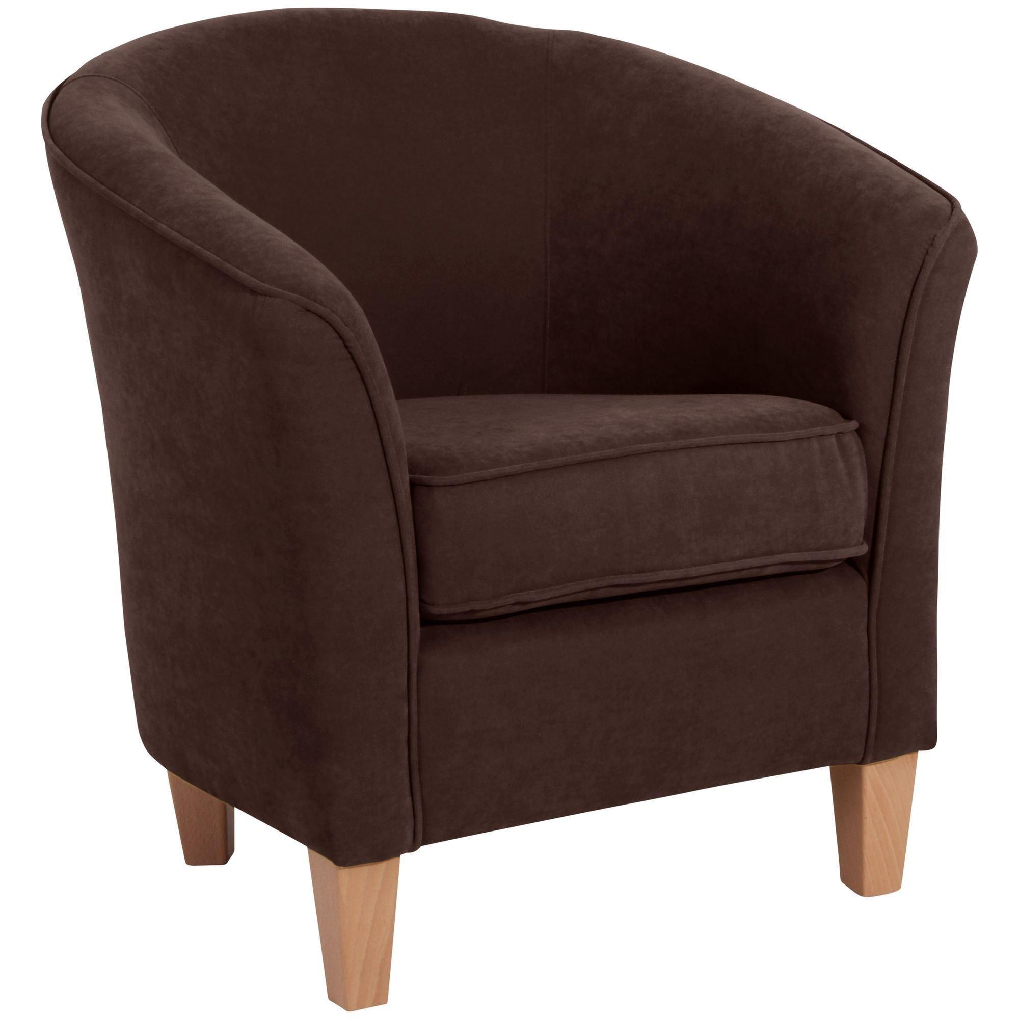Wohnli Möbelsuche - SESSEL Karine Bezug Veloursstoff Buche natur / braun