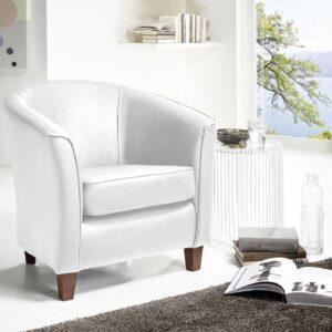 wohnli-moebel-suche-800001264142-1 SESSEL Karine Bezug pigmentiertes Nappaleder Buche nussbaum dunkel / weiß Kunststoff 58aufmkessel Möbel > Sessel > Polstersessel Weiß