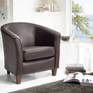 SESSEL Karine Bezug pigmentiertes Nappaleder Buche nussbaum dunkel / braun Kunststoff 58aufmkessel Möbel > Sessel > Polstersessel Braun