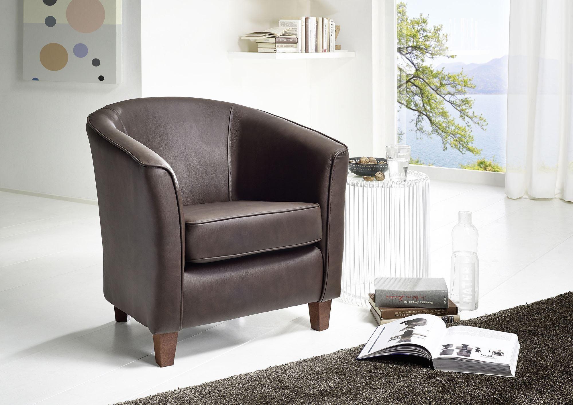 SESSEL Karine Bezug pigmentiertes Nappaleder Buche nussbaum dunkel / braun Kunststoff 58aufmkessel Möbel > Sessel > Polstersessel Braun