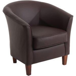 Wohnli Möbelsuche - SESSEL Karine Bezug pigmentiertes Nappaleder Buche nussbaum dunkel / braun