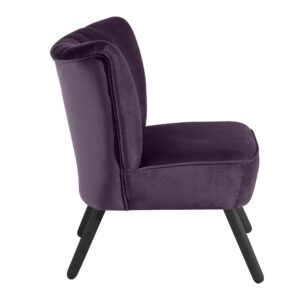 wohnli-moebel-suche-800001264157-1 SESSEL Kadisha Bezug Samtvelours Buche schwarz lackiert / purple Kunststoff 58aufmkessel Möbel > Sessel > Polstersessel Schwarz