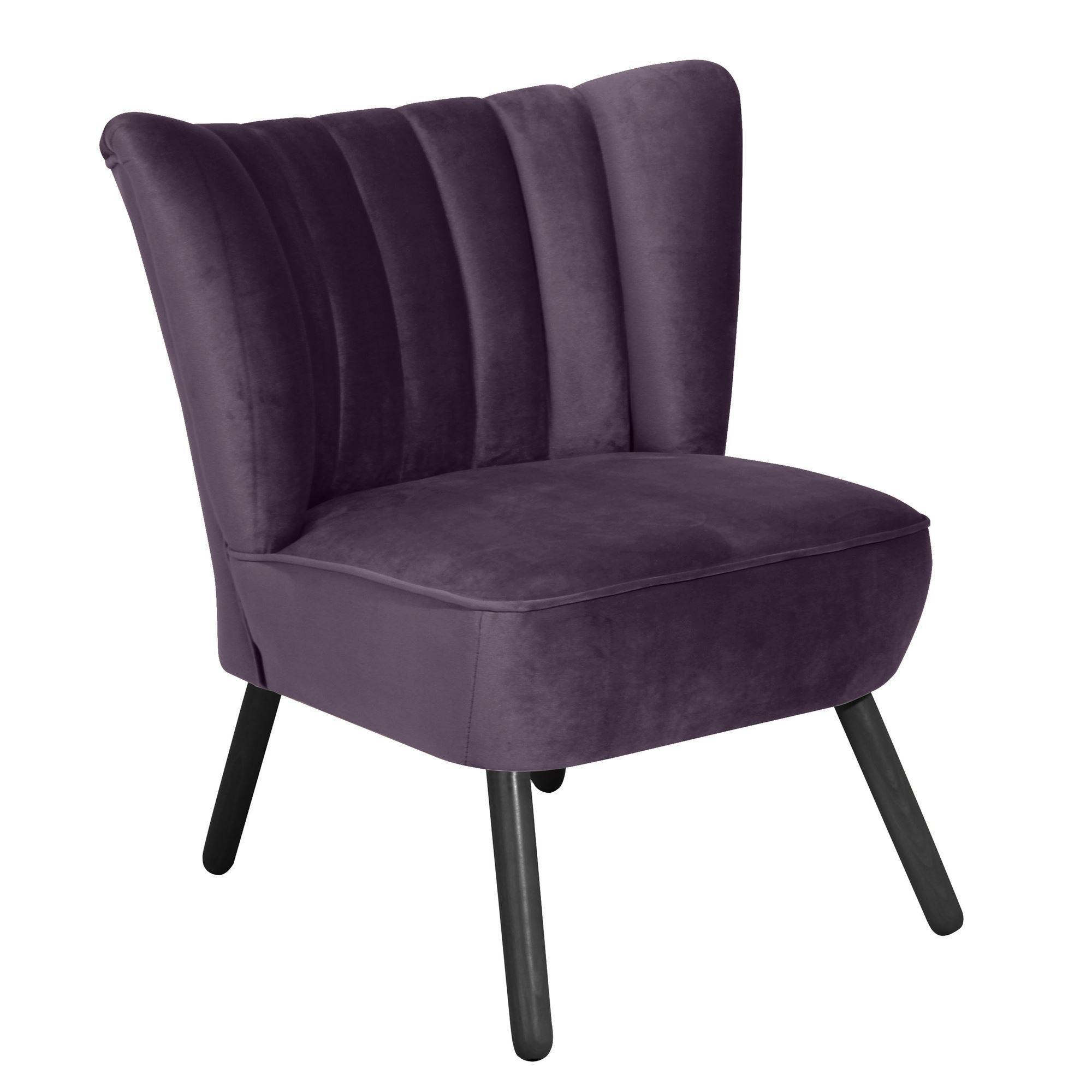 wohnli-moebel-suche-800001264157 Wohnli Möbelsuche - SESSEL Kadisha Bezug Samtvelours Buche schwarz lackiert / purple