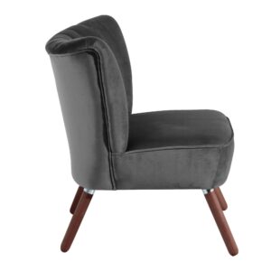SESSEL Kadisha Bezug Samtvelours Buche nussbaum dunkel / anthrazit Kunststoff 58aufmkessel Möbel > Sessel > Polstersessel Anthrazit