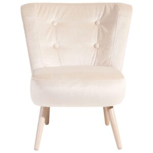wohnli-moebel-suche-800001264186-1 SESSEL Kassi Bezug Samtvelours Buche natur / creme Kunststoff 58aufmkessel Möbel > Sessel > Polstersessel Weiß