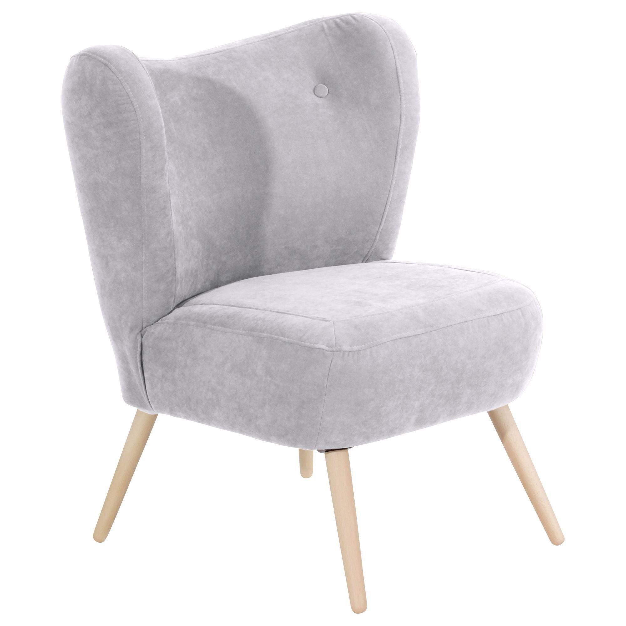 wohnli-moebel-suche-800001264216 Wohnli Möbelsuche - SESSEL Kathy Bezug Veloursstoff Buche natur / silber