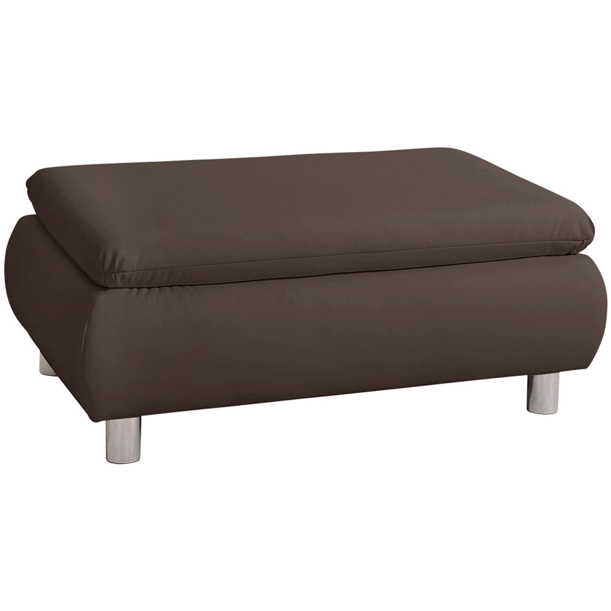 Wohnli Möbelsuche - HOCKER Kaye Bezug Kunstleder Metallfuß verchromt / braun