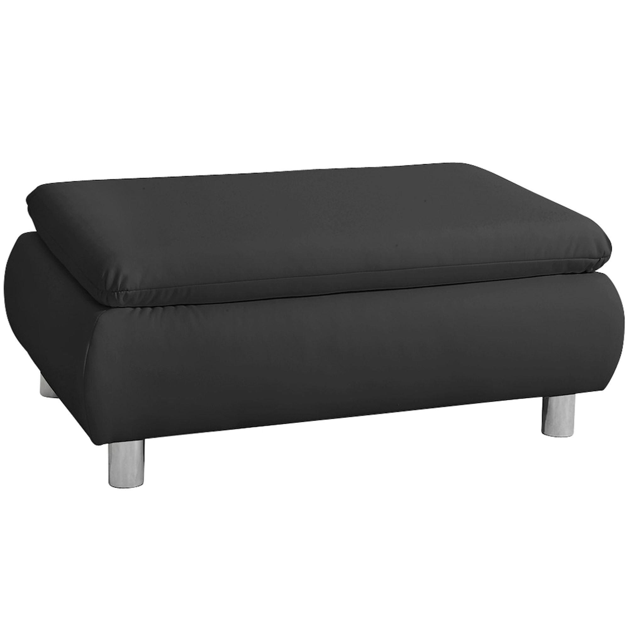 Wohnli Möbelsuche - HOCKER Kaye Bezug Kunstleder Metallfuß verchromt / schwarz