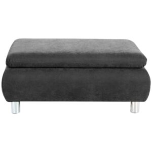 wohnli-moebel-suche-800001264345-1 HOCKER Kaye Bezug Veloursstoff Metallfuß verchromt / anthrazit Kunststoff 58aufmkessel Möbel > Sessel > Hocker Anthrazit