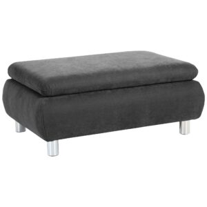 wohnli-moebel-suche-800001264345 Wohnli Möbelsuche - HOCKER Kaye Bezug Veloursstoff Metallfuß verchromt / anthrazit