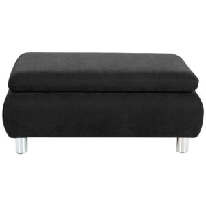 wohnli-moebel-suche-800001264346-1 HOCKER Kaye Bezug Veloursstoff Metallfuß verchromt / schwarz Kunststoff 58aufmkessel Möbel > Sessel > Hocker Schwarz
