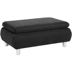 wohnli-moebel-suche-800001264346 Wohnli Möbelsuche - HOCKER Kaye Bezug Veloursstoff Metallfuß verchromt / schwarz