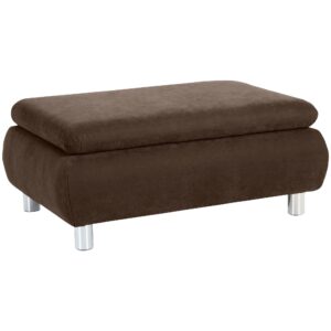 wohnli-moebel-suche-800001264347 Wohnli Möbelsuche - HOCKER Kaye Bezug Veloursstoff Metallfuß verchromt / braun
