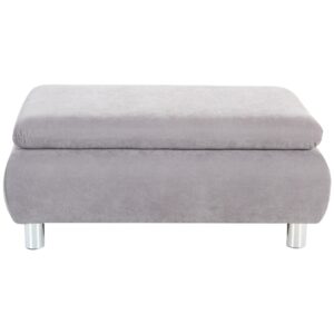 HOCKER Kaye Bezug Veloursstoff Metallfuß verchromt / silber Kunststoff 58aufmkessel Möbel > Sessel > Hocker Grau