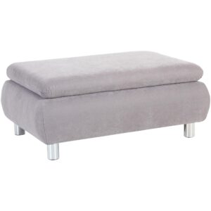 wohnli-moebel-suche-800001264349 Wohnli Möbelsuche - HOCKER Kaye Bezug Veloursstoff Metallfuß verchromt / silber