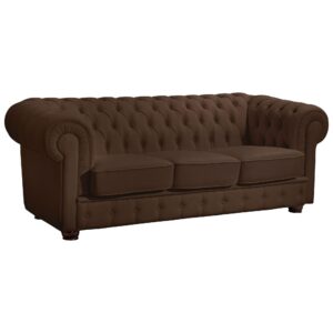Wohnli Möbelsuche - SOFA 3-Sitzer Kalea Bezug Kunstleder Buche nussbaum dunkel / braun