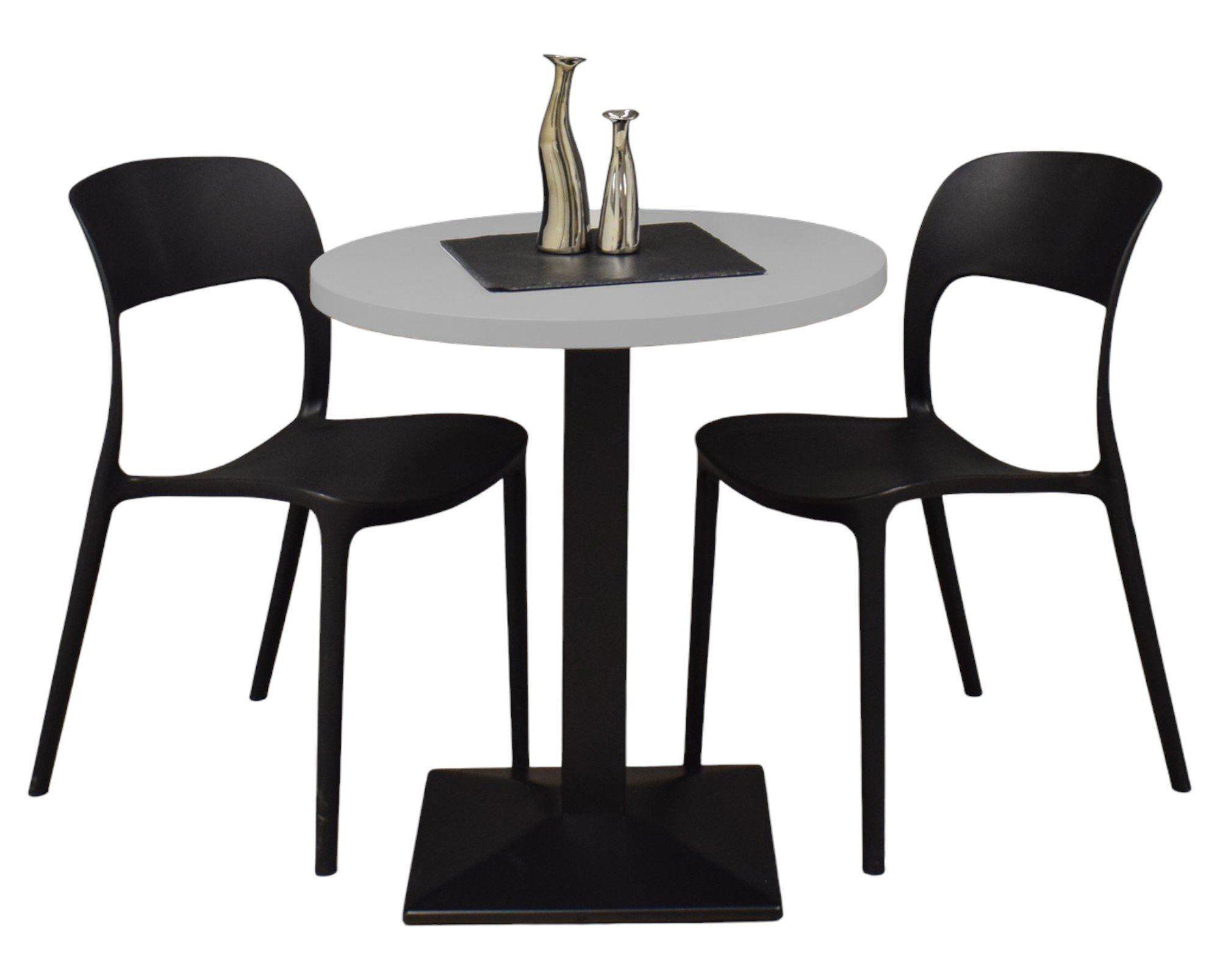 wohnli-moebel-suche-800001264483 Wohnli Möbelsuche - BISTROTISCH rund Elanur 70 cm schwarz matt/kreidegrau matt lack