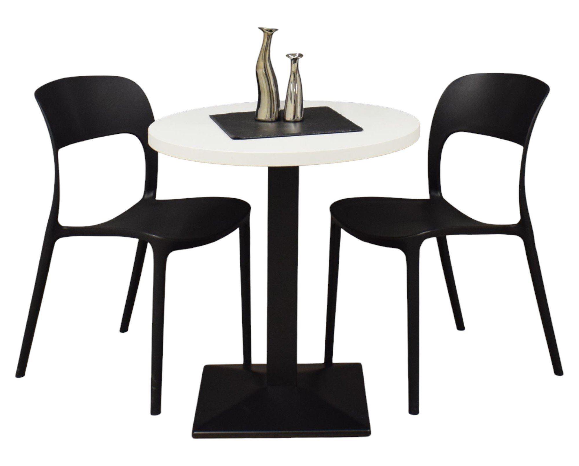 wohnli-moebel-suche-800001264485 Wohnli Möbelsuche - BISTROTISCH rund Elanur 70 cm schwarz matt/weiß matt lack