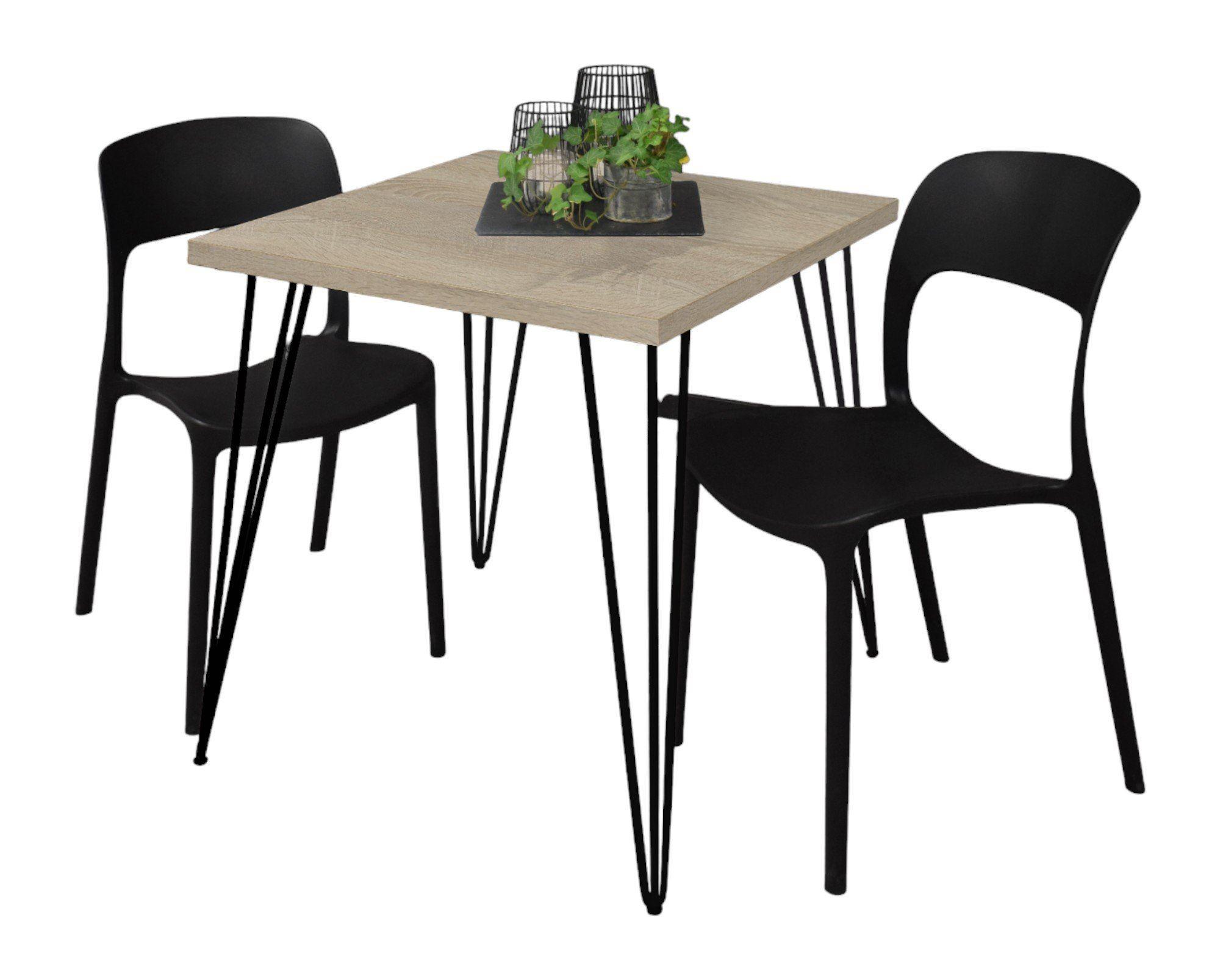 wohnli-moebel-suche-800001264487 Wohnli Möbelsuche - BARTISCH Eirena 70x70x75 schwarz matt/eiche sägerau