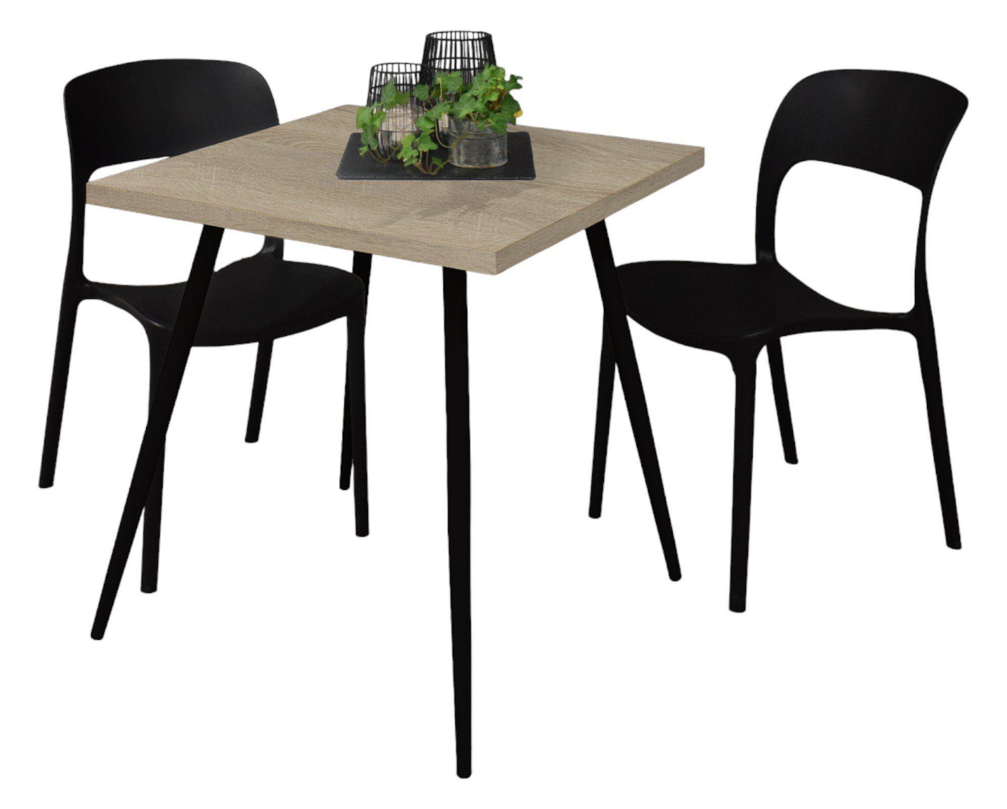 wohnli-moebel-suche-800001264509 Wohnli Möbelsuche - BISTROTISCH Ekaterina 70x70x75 schwarz matt/eiche sägerau