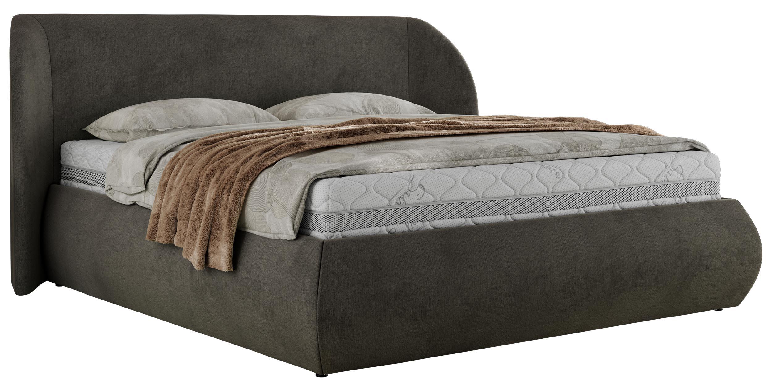 Wohnli Möbelsuche - POLSTERBETT CAELA CLASSIC 160/200 - Dunkelgrau Velvet - Schaum-Matratze