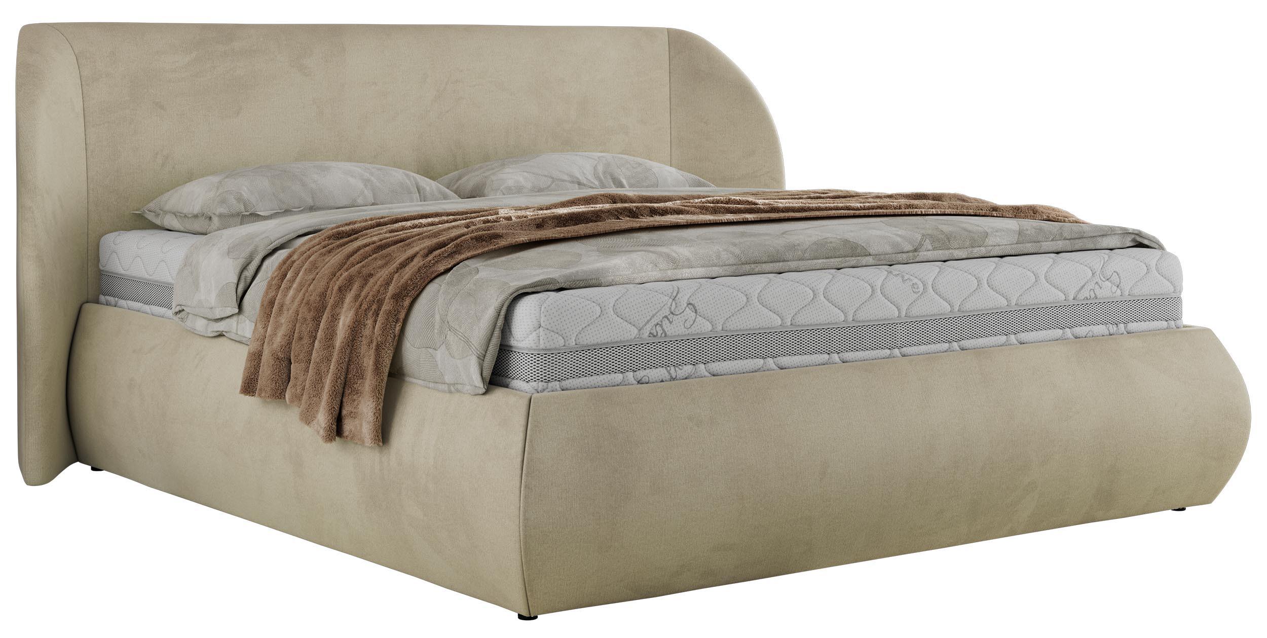 wohnli-moebel-suche-800001265030 Wohnli Möbelsuche - POLSTERBETT CAELA CLASSIC 140/200 - Beige Velvet - Multipocket-Matratze