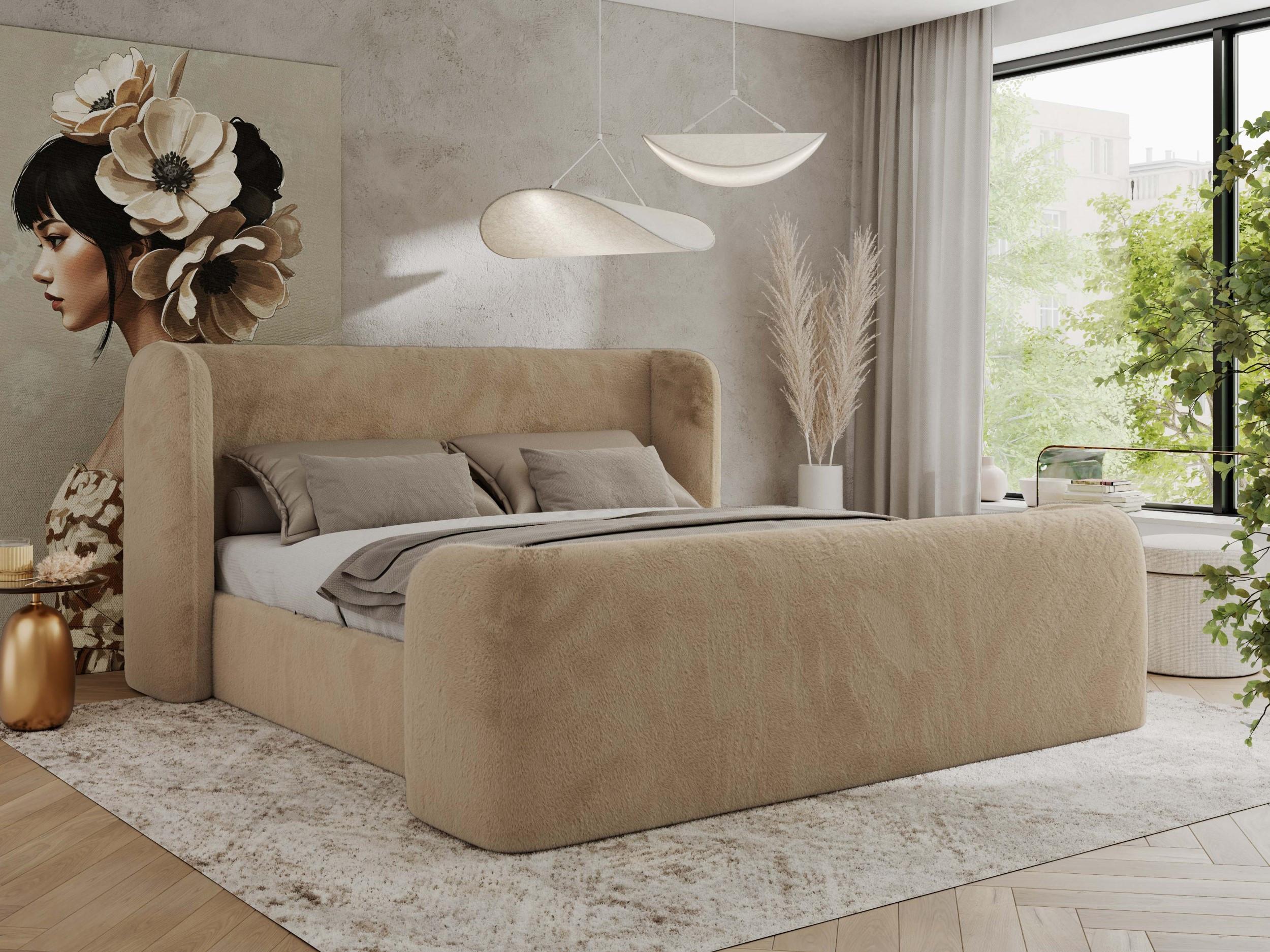 POLSTERBETT EMORA CLASSIC DUO 180/200 - Beige Plüsch - Pocket-Matratze Textil MKS Möbel > Betten > Polsterbetten Beige