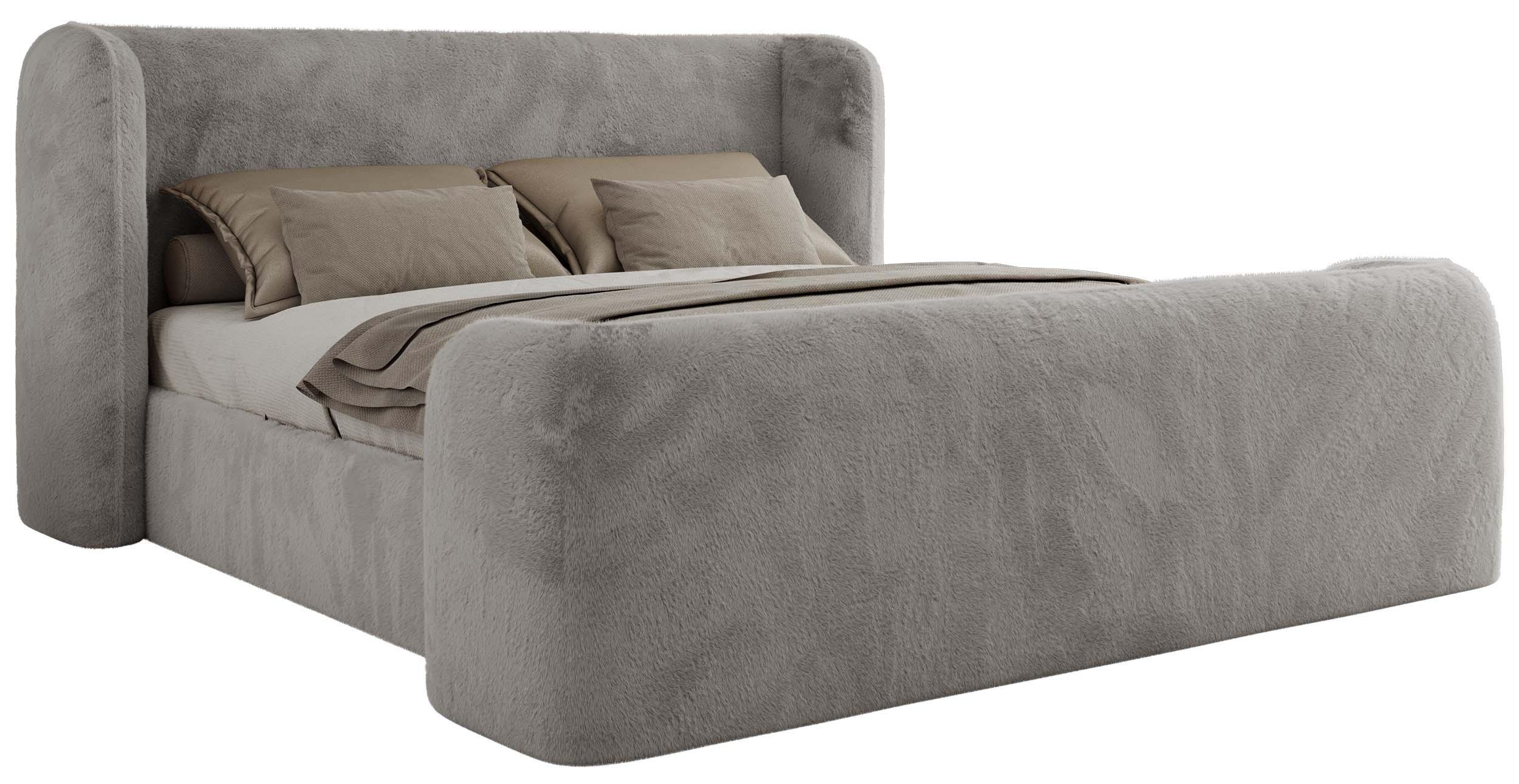 wohnli-moebel-suche-800001265127 Wohnli Möbelsuche - POLSTERBETT EMORA CLASSIC DUO 160/200 - Hellgrau Plüsch - Multipocket-Matratze