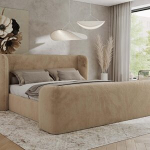 wohnli-moebel-suche-800001265131-1 POLSTERBETT EMORA CLASSIC DUO 180/200 - Beige Plüsch - Multipocket-Matratze Textil MKS Möbel > Betten > Polsterbetten Beige