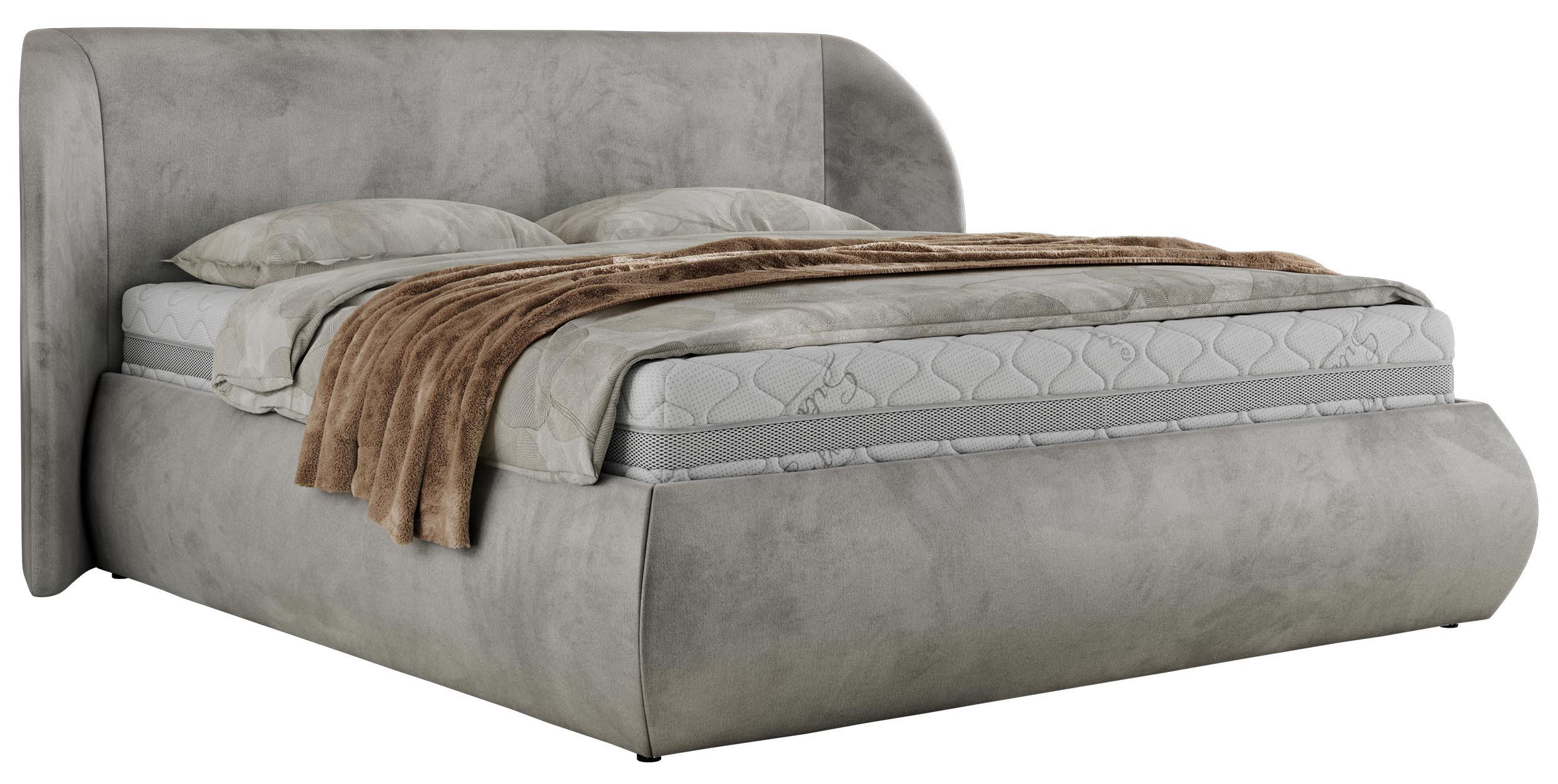 Wohnli Möbelsuche - POLSTERBETT CAELA CLASSIC 140/200 - Hellgrau Velvet - Pocket-Matratze
