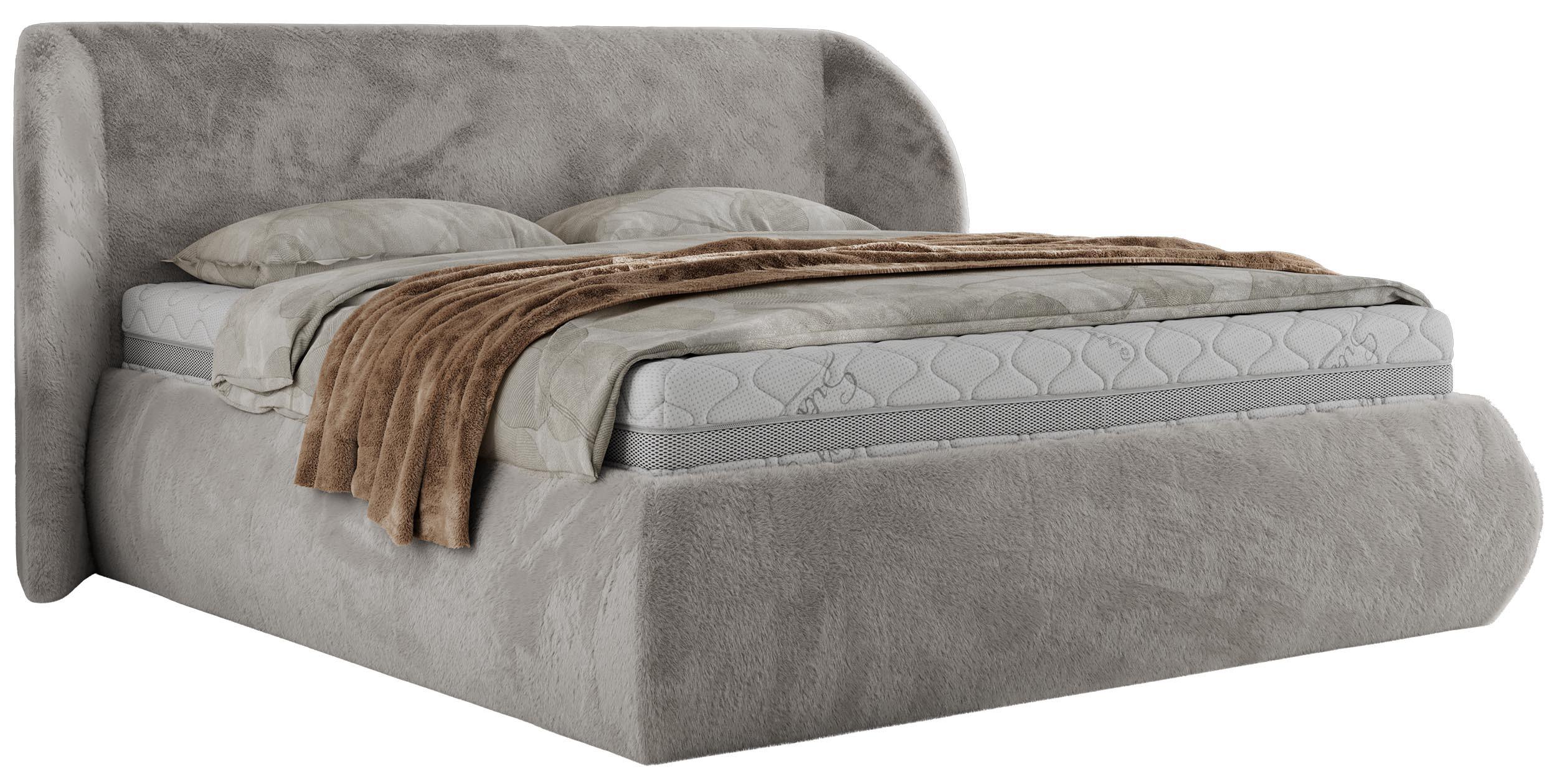 wohnli-moebel-suche-800001265195 Wohnli Möbelsuche - POLSTERBETT CAELA CLASSIC 140/200 - Hellgrau Plüsch - Schaum-Matratze