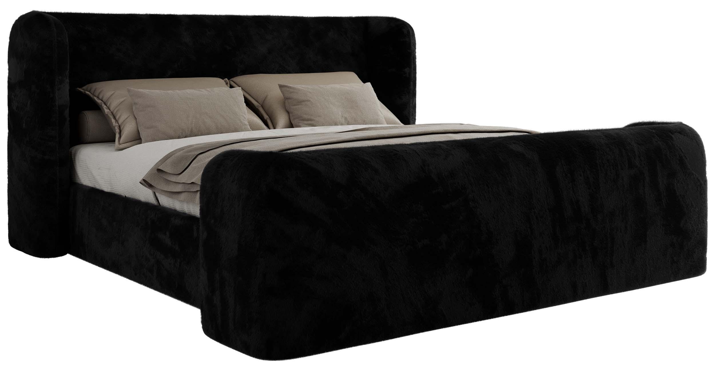 wohnli-moebel-suche-800001265244 Wohnli Möbelsuche - POLSTERBETT EMORA CLASSIC DUO 160/200 - Schwarz Plüsch - Schaum-Matratze