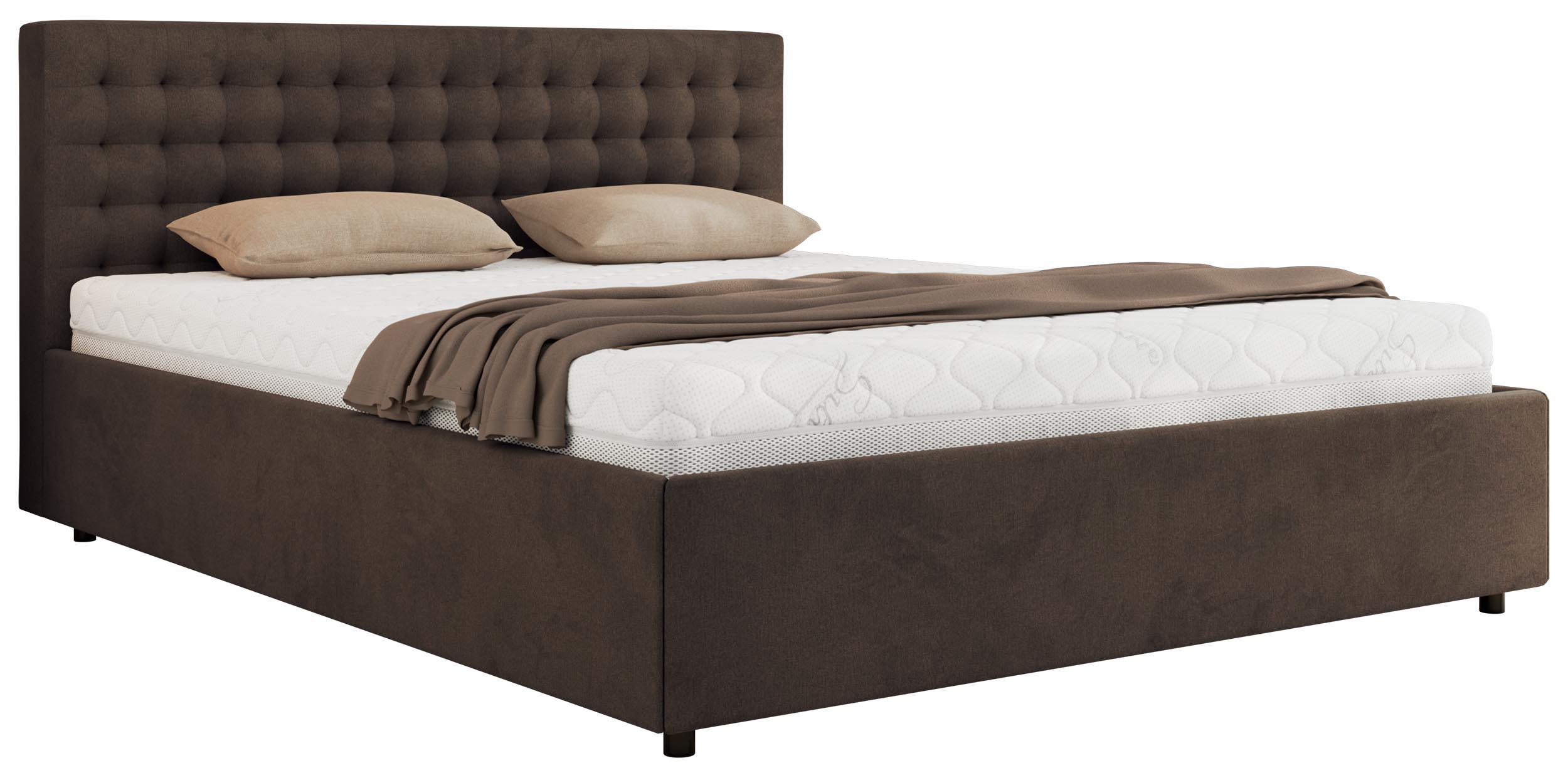 wohnli-moebel-suche-800001265357 Wohnli Möbelsuche - POLSTERBETT PAVO CLASSIC 180/200 - Braun Velvet - Schaum-Matratze