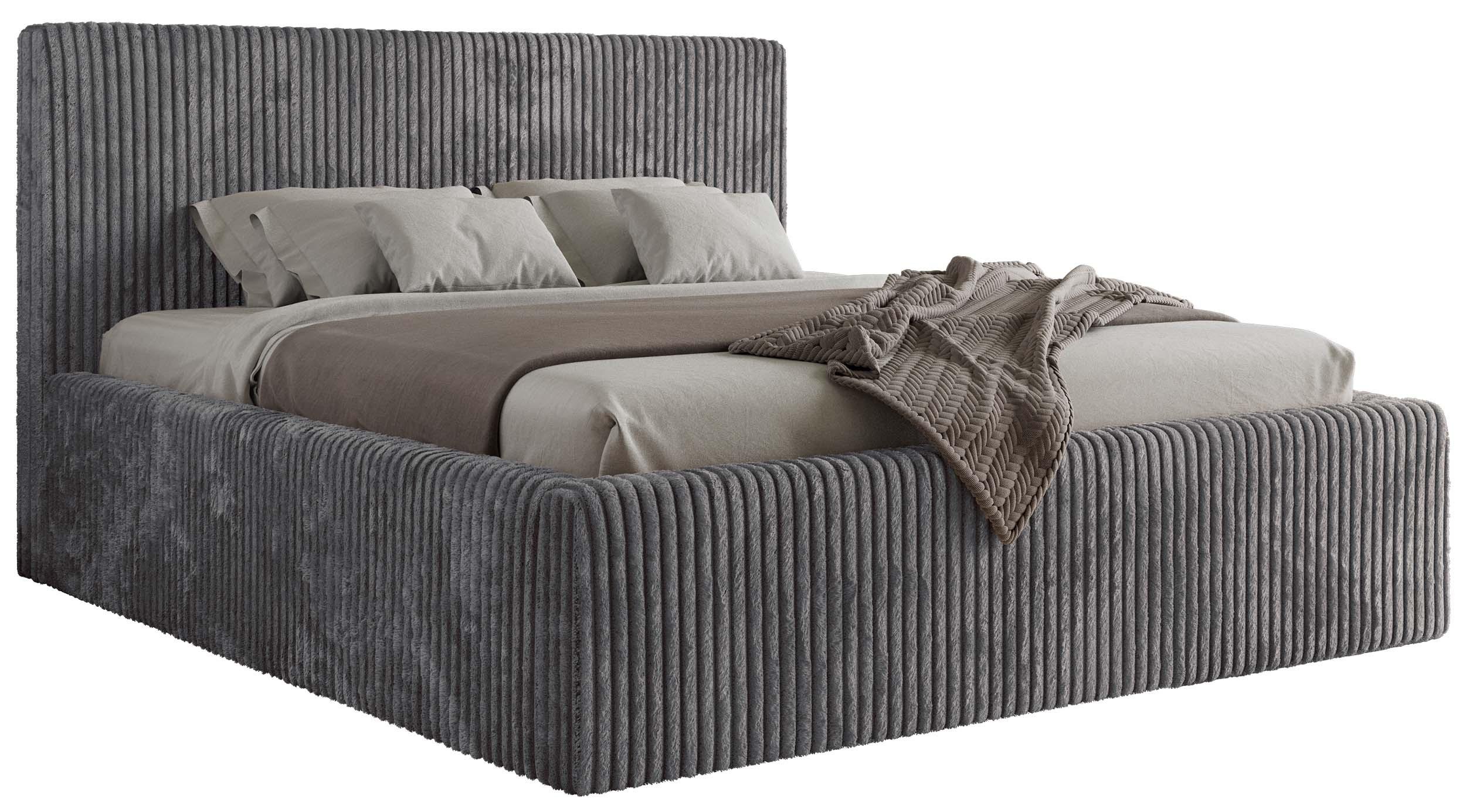 wohnli-moebel-suche-800001265440 Wohnli Möbelsuche - POLSTERBETT TILIANO CLASSIC 200/200 - Grau Cord - Schaum-Matratze