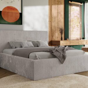 wohnli-moebel-suche-800001265504-1 POLSTERBETT TILIANO CLASSIC 180/200 - Hellgrau Cord - Pocket-Matratze Textil MKS Möbel > Betten > Polsterbetten Grau