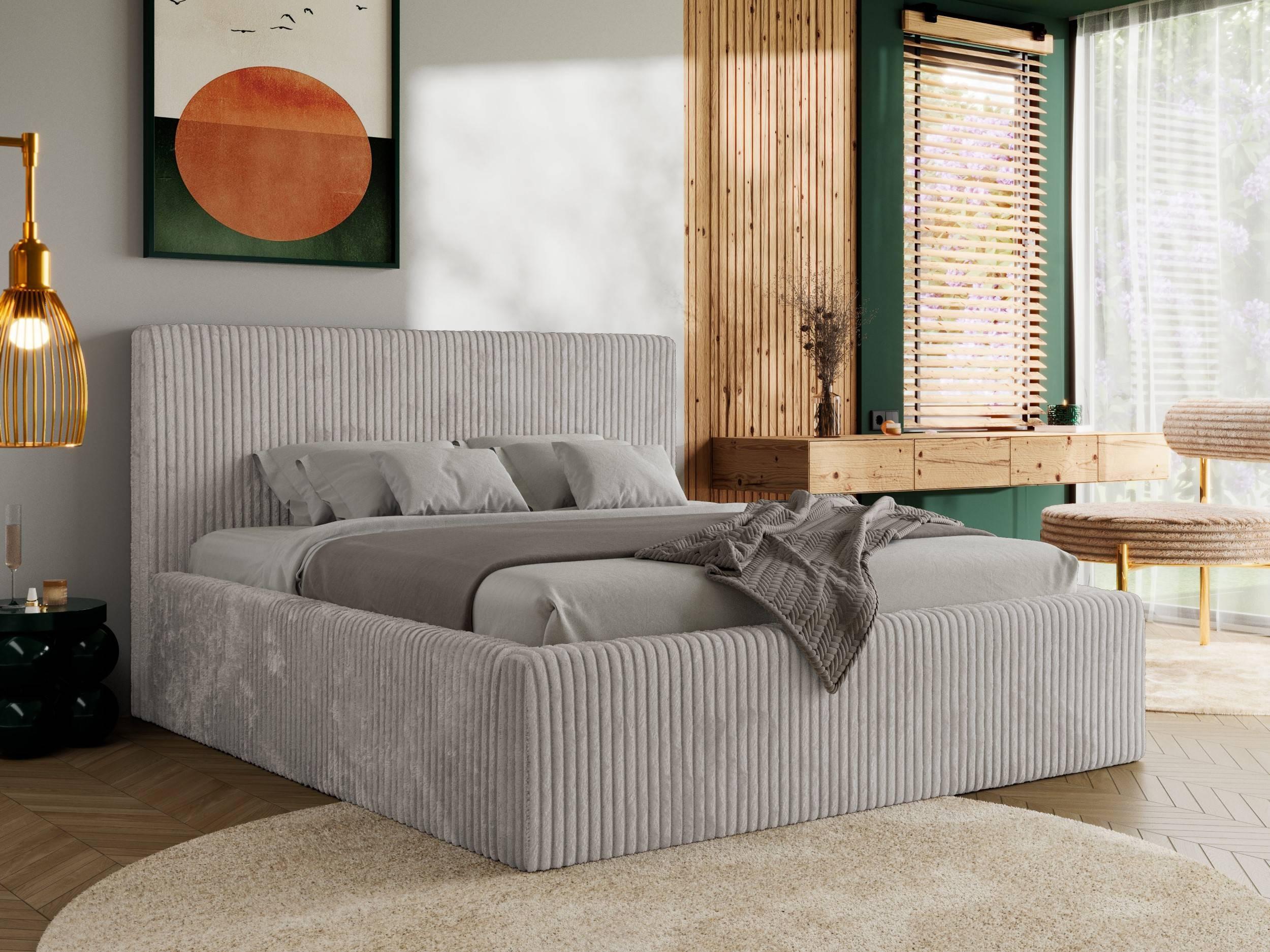 wohnli-moebel-suche-800001265523-1 POLSTERBETT TILIANO CLASSIC 140/200 - Hellgrau Cord - ohne Matratze Textil MKS Möbel > Betten > Polsterbetten Grau