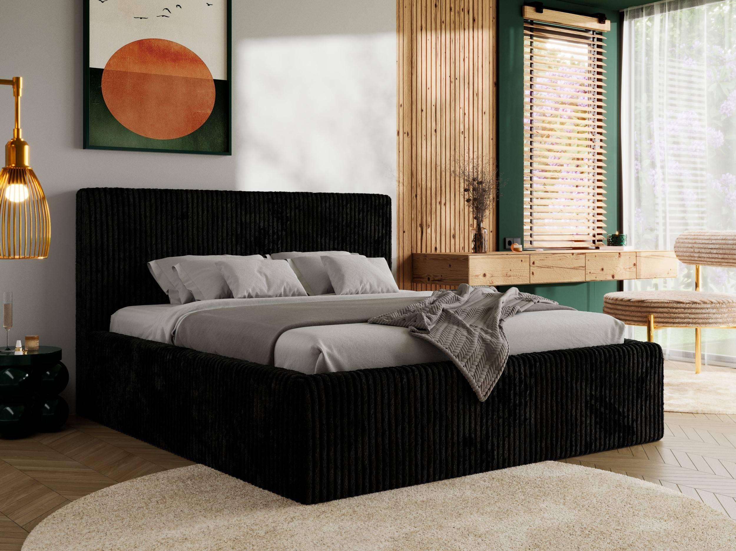 wohnli-moebel-suche-800001265531-1 POLSTERBETT TILIANO CLASSIC 200/200 - Schwarz Cord - Multipocket-Matratze Textil MKS Möbel > Betten > Polsterbetten Schwarz