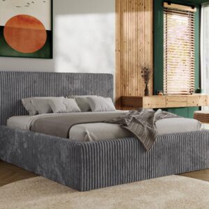 wohnli-moebel-suche-800001265533-1 POLSTERBETT TILIANO CLASSIC 160/200 - Grau Cord - Pocket-Matratze Textil MKS Möbel > Betten > Polsterbetten Grau