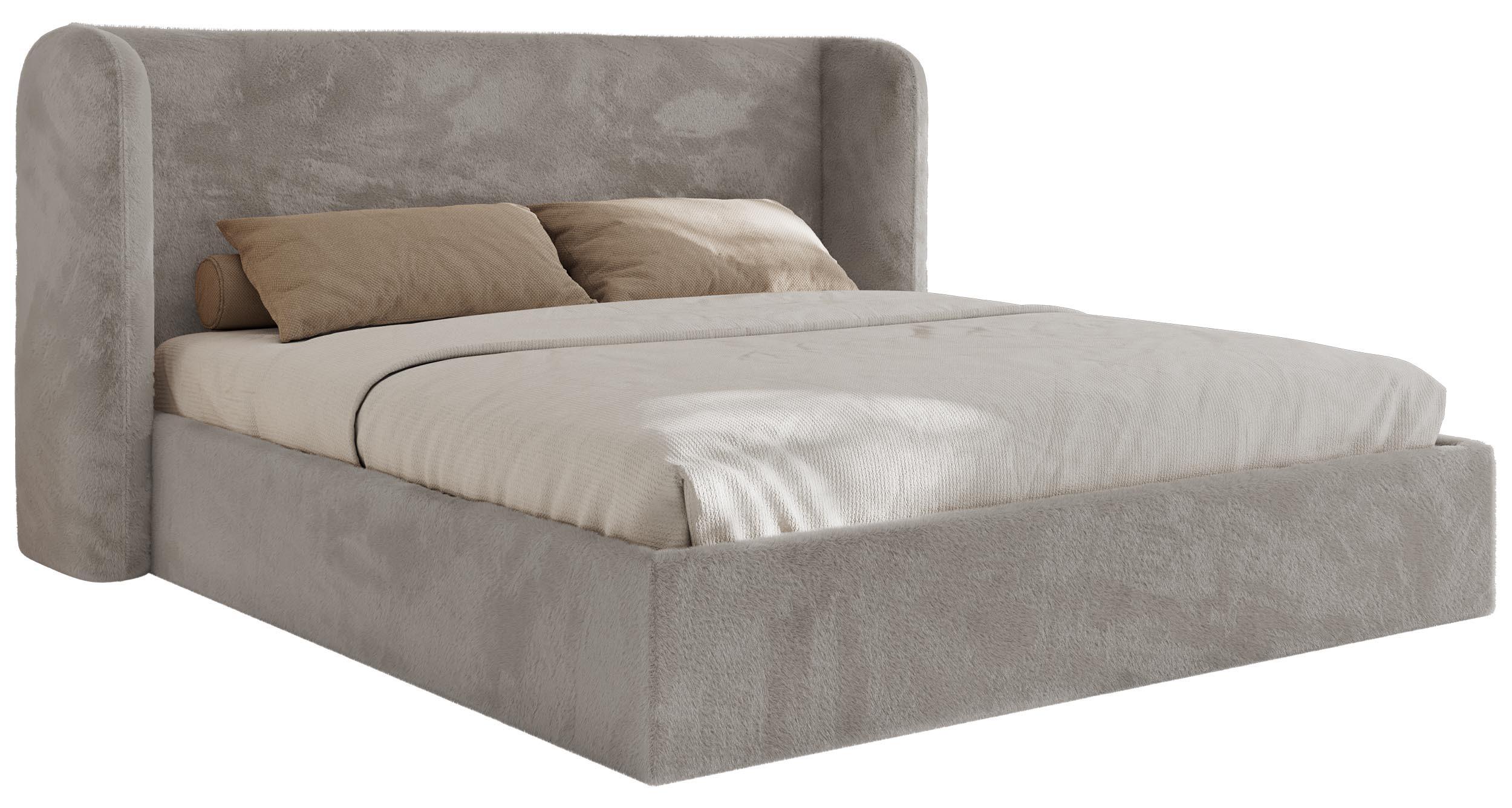wohnli-moebel-suche-800001267765 Wohnli Möbelsuche - POLSTERBETT EMORA CLASSIC 200/200 - Hellgrau Plüsch - Pocket-Matratze
